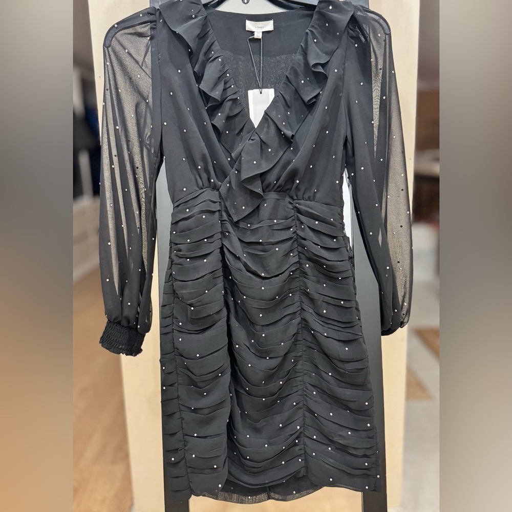 NWT a loves a Black Ruffled Dress. XS